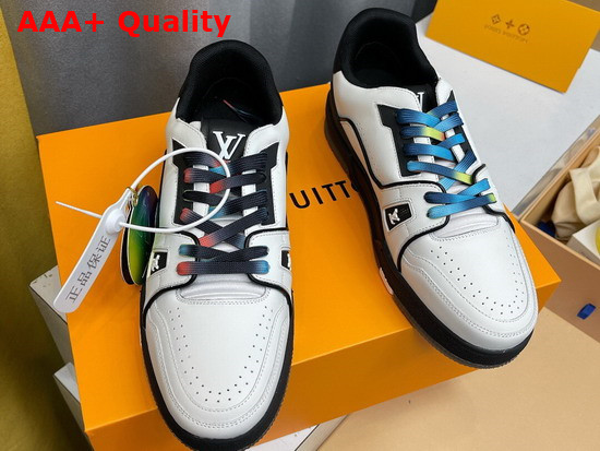 LV Trainer Sneaker in Bicolor Calf Leather Black and White 1A9ADM Replica