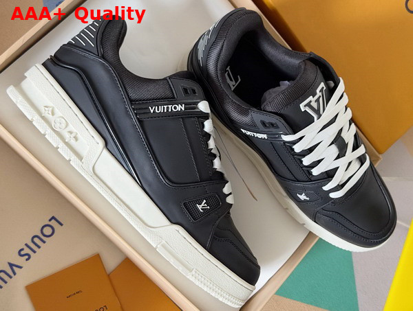 LV Trainer Sneaker in Black Matte Calf Leather 1AD9W8 Replica