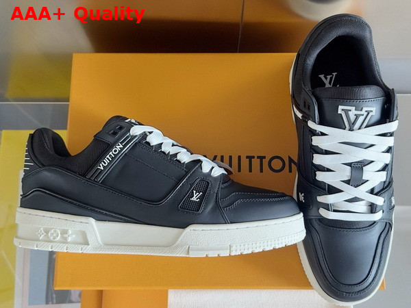 LV Trainer Sneaker in Black Matte Calf Leather 1AD9W8 Replica