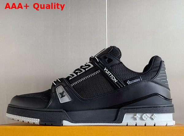 LV Trainer Sneaker in Black Mix of Materials 1ADEW2 Replica