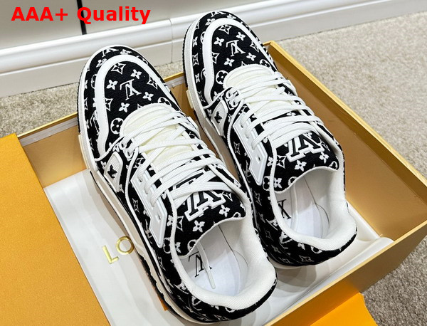 LV Trainer Sneaker in Black Monogram Textile 1ABFTA Replica