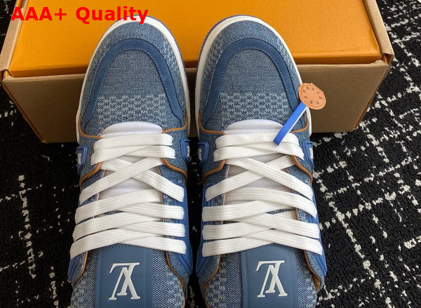 LV Trainer Sneaker in Blue Damier 3D Denim 1AD7S9 Replica