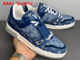 LV Trainer Sneaker in Blue Monogram Denim 1A7S4Z Replica