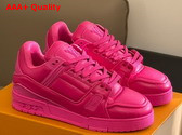 LV Trainer Sneaker in Fuchsia Calf Leather 1AC5C9 Replica