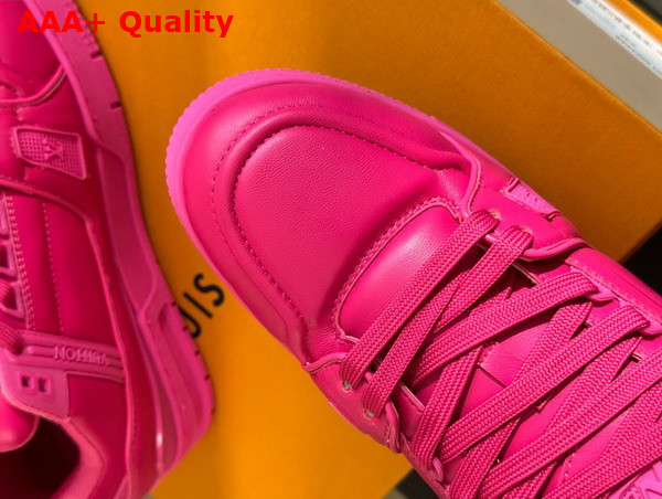 LV Trainer Sneaker in Fuchsia Calf Leather 1AC5C9 Replica