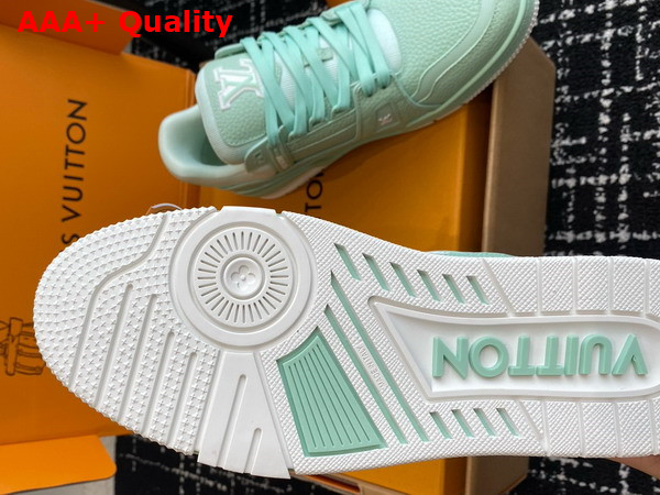 LV Trainer Sneaker in Green Grained Nubuck Calf Leather 1ACRMT Replica