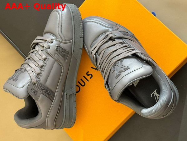 LV Trainer Sneaker in Grey Calf Leather 1AC5CT Replica