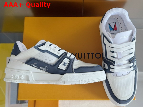 LV Trainer Sneaker in Navy Blue Mix of Technical Materials 1AD6TE Replica