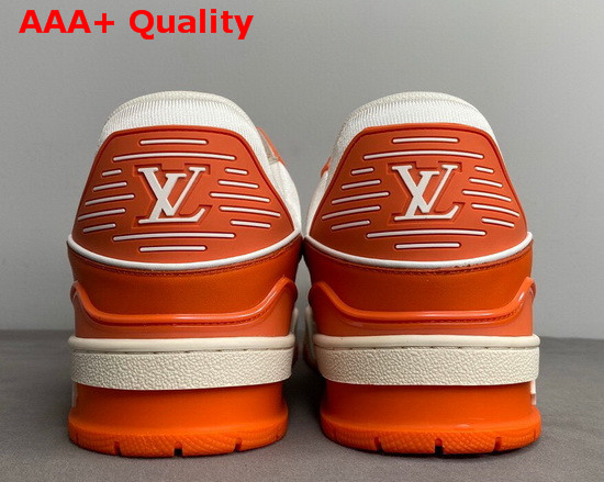 LV Trainer Sneaker in Orange Monogram Embossed Grained Calf Leather 1A811O Replica