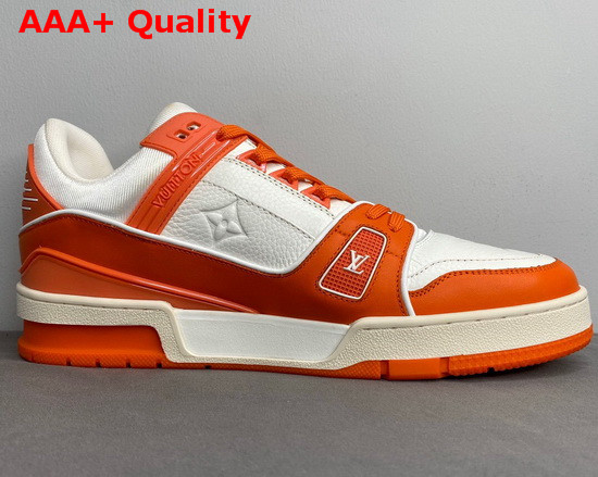 LV Trainer Sneaker in Orange Monogram Embossed Grained Calf Leather 1A811O Replica