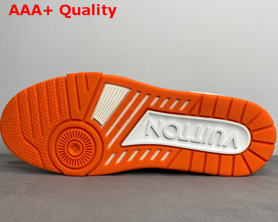 LV Trainer Sneaker in Orange Monogram Embossed Grained Calf Leather 1A811O Replica