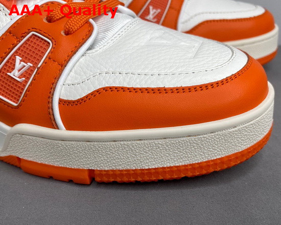 LV Trainer Sneaker in Orange Monogram Embossed Grained Calf Leather 1A811O Replica