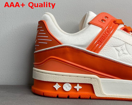 LV Trainer Sneaker in Orange Monogram Embossed Grained Calf Leather 1A811O Replica