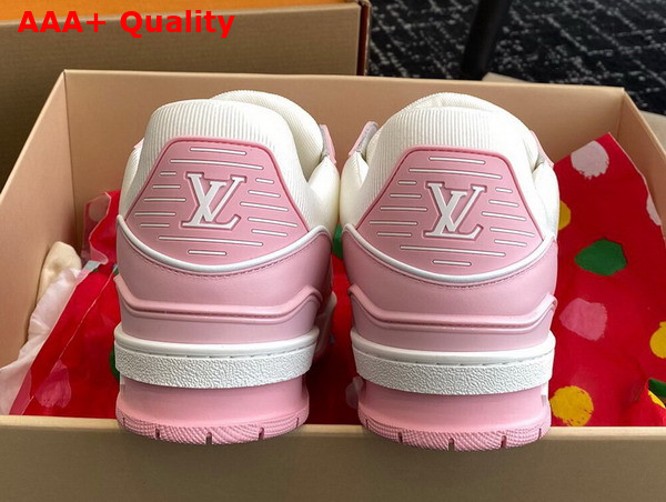 LV Trainer Sneaker in Pink Grained Calf Leather 1AGZCN Replica