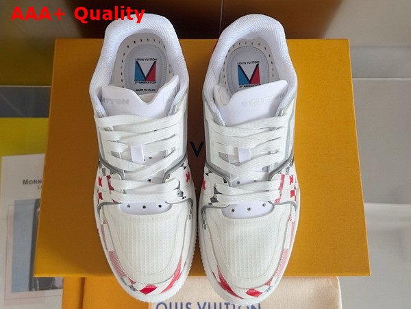 LV Trainer Sneaker in Red Mix of Technical Materials 1AD6UD Replica