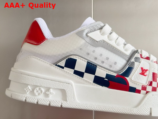 LV Trainer Sneaker in Red Mix of Technical Materials 1AD6UD Replica