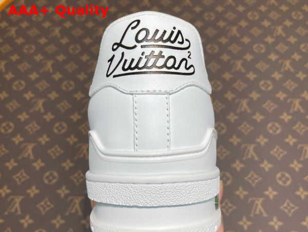 LV Trainer Sneaker in White Calf Leather Printed with the Duck Motif 1A9JCF Replica