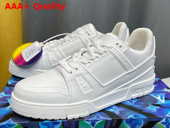 LV Trainer Sneaker in White Calf Leather for Men Replica