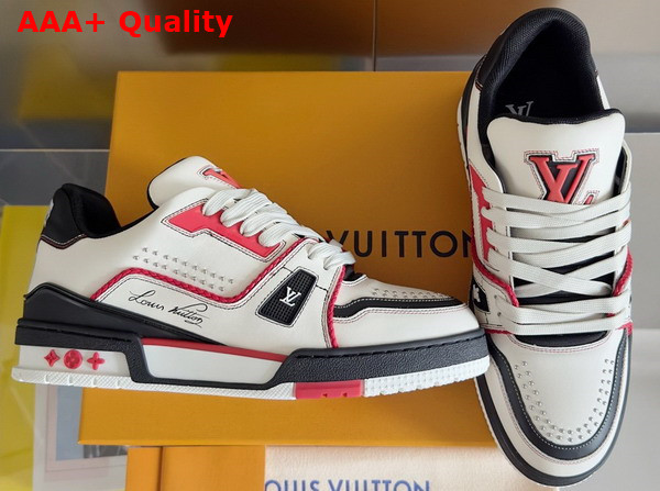 LV Trainer Sneaker is Reinterpreted in Grained Calf Leather with Colorful Accents 1AD7JN Replica