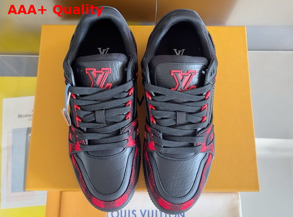 LV Ttrainer Sneaker in Black Grained Calf Leather and Felt 1AD7MW Replica