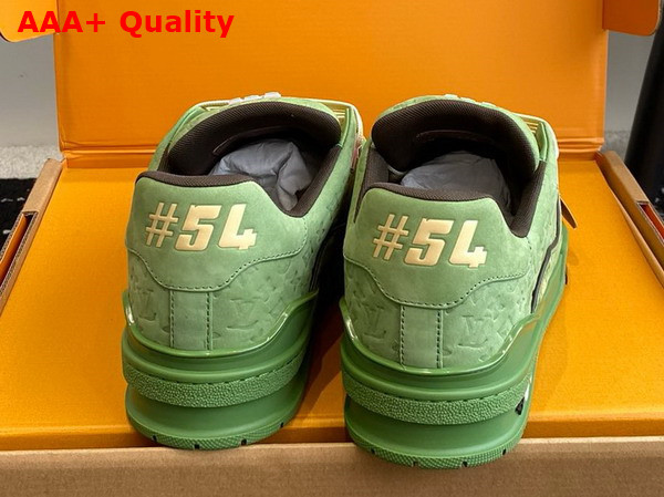 LV Ttrainer Sneaker in Green Monogram Embossed Nubuck Calf Leather 1ACR6E Replica