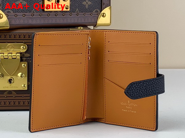 LV Vertical Compact Wallet in Black Taurillon Leather M81561 Replica