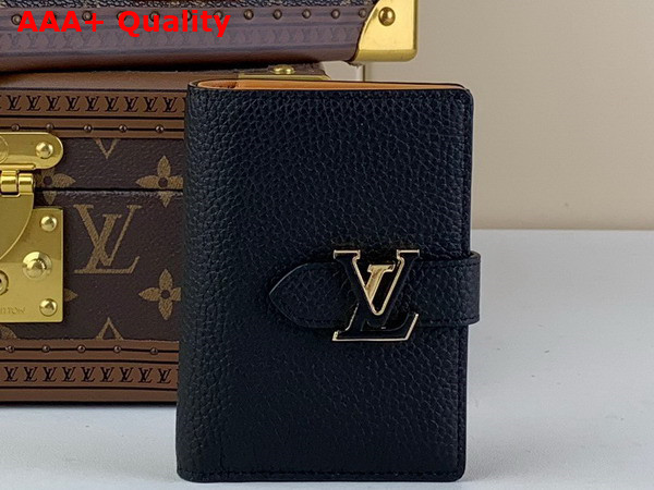 LV Vertical Compact Wallet in Black Taurillon Leather M81561 Replica