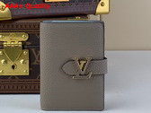 LV Vertical Compact Wallet in Galet Gray Taurillon Leather M82198 Replica