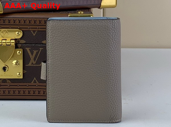 LV Vertical Compact Wallet in Galet Gray Taurillon Leather M82198 Replica