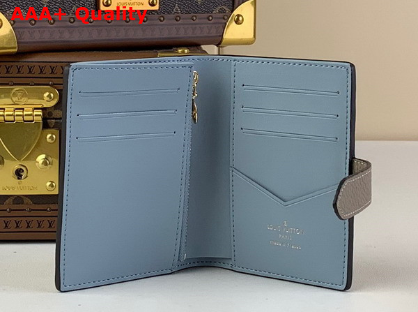 LV Vertical Compact Wallet in Galet Gray Taurillon Leather M82198 Replica