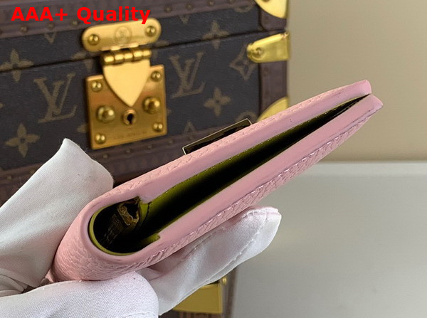 LV Vertical Compact Wallet in Rose Jasmin Taurillon Leather M82144 Replica