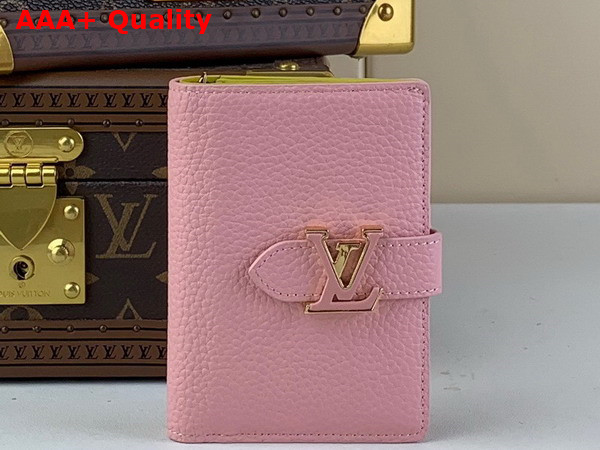 LV Vertical Compact Wallet in Rose Jasmin Taurillon Leather M82144 Replica