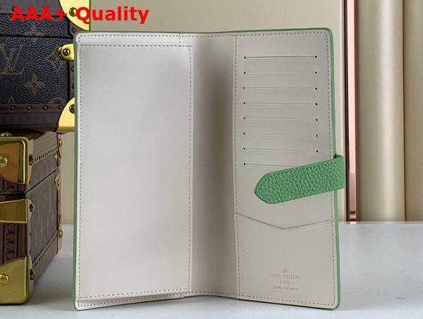 LV Vertical Wallet Capucines in Green Taurillon Leather Replica