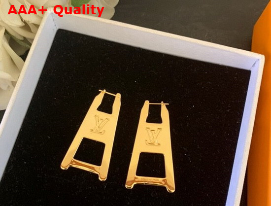 LV Zip Earrings Gold Color Metal MP2998 Replica