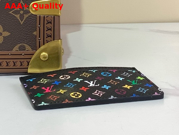 LV x TM Card Holder in Black Multicolored Monogram Coated Canvas Replica