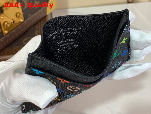 LV x TM Card Holder in Black Multicolored Monogram Coated Canvas Replica