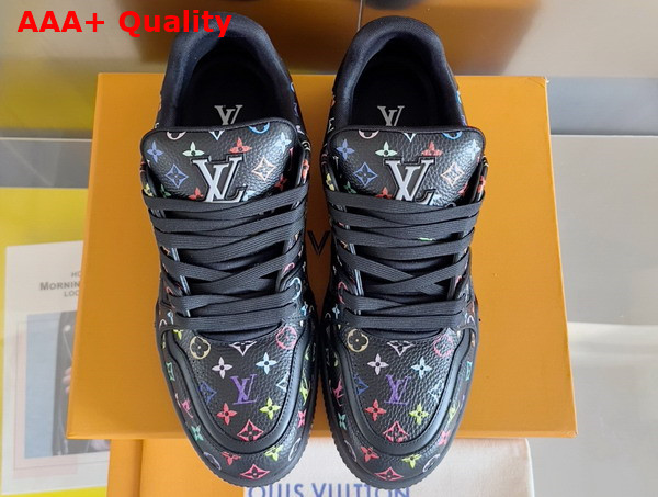 LV x TM LV Trainer Sneaker Noir Multicolored Grained Calf Leather 1AGZE3 Replica