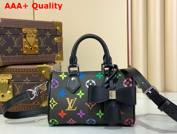 LV x TM Nano Speedy in Muticolore Noir Monogram Coated Canvas M13406 Replica