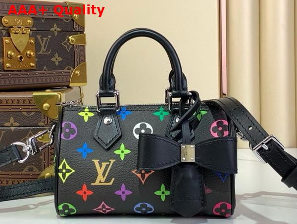 LV x TM Nano Speedy in Muticolore Noir Monogram Coated Canvas M13406 Replica