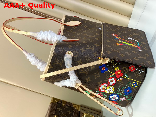 LV x TM Neverfull MM Handbag in Monogram Coated Canvas M13271 Replica