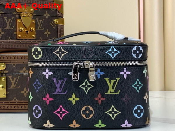 LV x TM Nice Mini Toiletry Bag in Black Multicolored Monogram Coated Canvas M13747 Replica