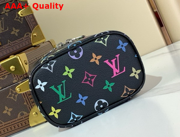 LV x TM Nice Nano Vanity Case in Black Multicolored Monogram Coated Canvas M14033 Replica