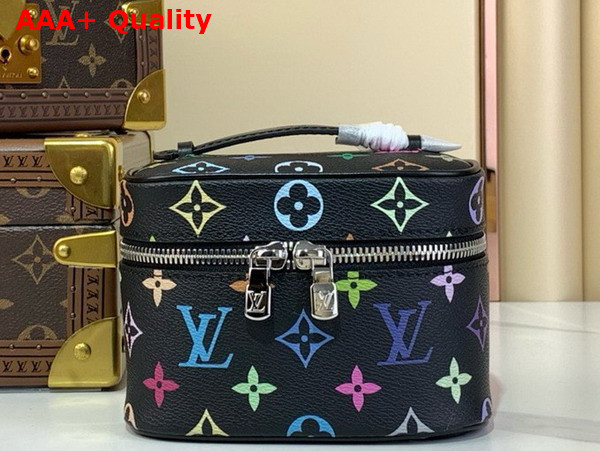 LV x TM Nice Nano Vanity Case in Black Multicolored Monogram Coated Canvas M14033 Replica