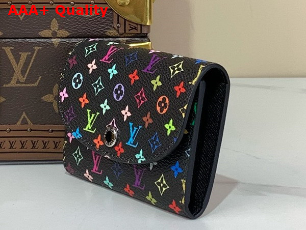 LV x TM Rosalie Coin Purse in Black Multicolored Monogram Coated Canvas Replica