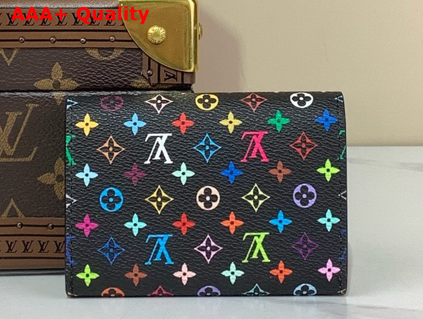 LV x TM Rosalie Coin Purse in Black Multicolored Monogram Coated Canvas Replica