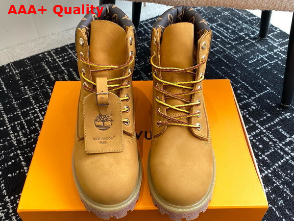 LV x Timberland Ankle Boot in Beige Grained Nubuck Calf Leather 1AD74X Replica