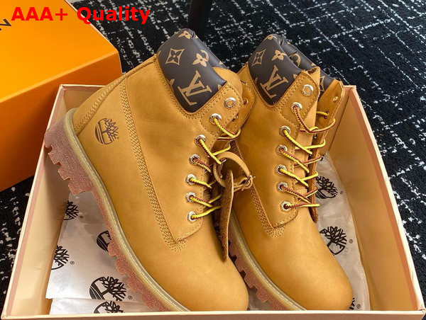 LV x Timberland Ankle Boot in Beige Grained Nubuck Calf Leather 1AD74X Replica