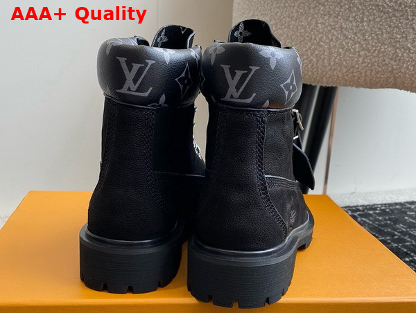 LV x Timberland Ankle Boot in Black Grained Nubuck Calf Leather for Women 1AD75B Replica