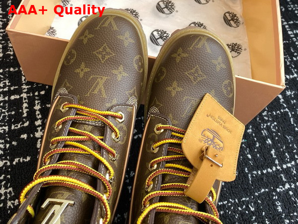 LV x Timberland Ankle Boot in Brown Monogram Leather Replica