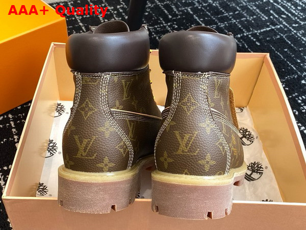 LV x Timberland Ankle Boot in Brown Monogram Leather Replica